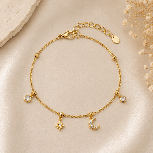 Delicate Gold Charm Bracelet